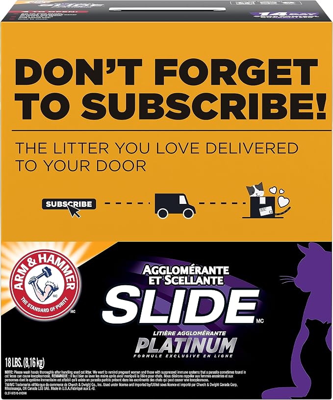 Clump & Seal Slide Platinum Multi-Cat Clumping Cat Litter,14-Day Odor Control, EZ Clean Technology,18 lbs – No, alternate