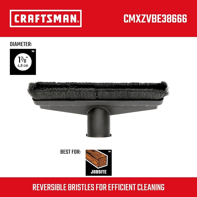 CMXZVBE38666 1-7/8 in. Floor Brush Wet Dry Vac Attachment, Industrial-Grade Shop Vacuum Accessory with Bristles for Cleaning