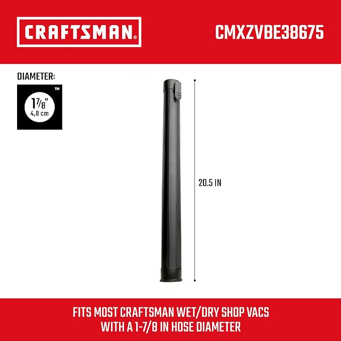 CMXZVBE38675 1-7/8 in. Extension Wand Wet Dry Vac Attachment, Industrial-Grade Shop Vacuum Accessory for Extending Reach