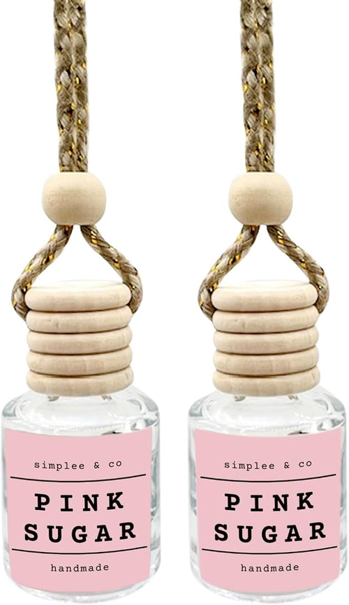 & Co Pink Sugar, 2 Pack Car Air Hanging Essential Oil Diffuser, Aromatherapy Vehicle Diffuser, Long Lasting by Simplee & Co