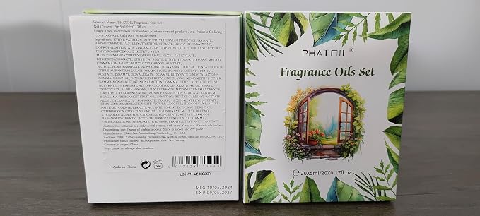 Coconut 20 Pcs Fragrance Oil Set, Premium Fragrance Oil, for Humidifier, DIY Candle & Soap Making Scent, Aromatherapy