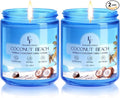 Coconut Beach Scented Candle, Natural Soy Wax Jar Candle for Home Scented, 100-Hour Burn Time Gifts for Women Men, product