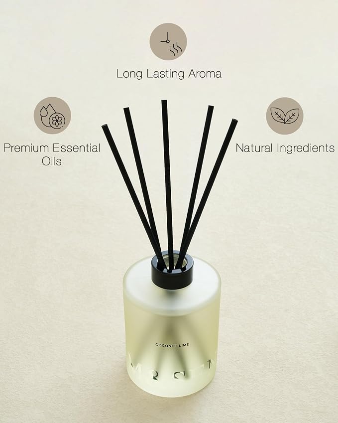 Coconut Lime Reed Diffuser Set - 16.9 fl oz Long-Lasting Scent, Large Natural Oil Diffuser with Sticks, alternate product