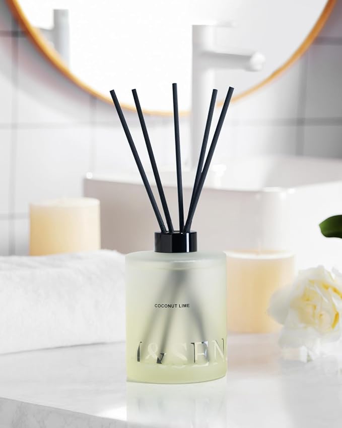 Coconut Lime Reed Diffuser Set - 16.9 fl oz Long-Lasting Scent, Large Natural Oil Diffuser with Sticks, alternate product