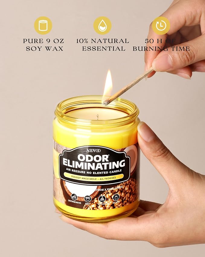 Coconut Pineapple Odor Eliminating Highly Fragranced Candle - Eliminates 95% of Pet, Smoke, Food, and Other Smells Quickly