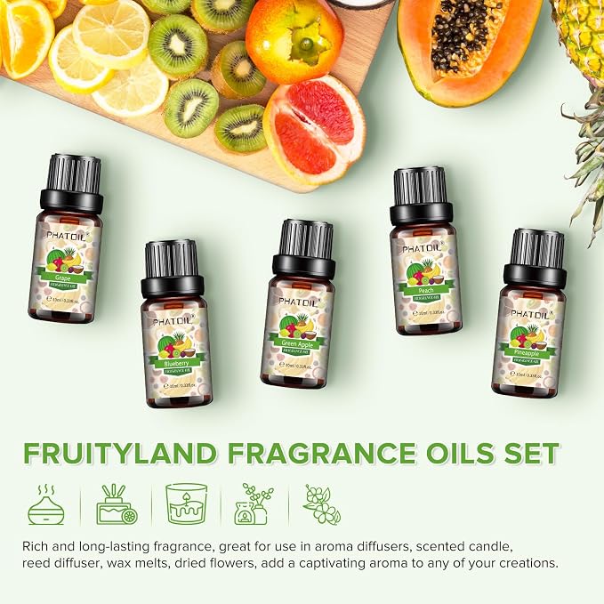 Coconut & Vanilla Fragrance Oils Set, 10 Pcs Aromatherapy Oils Set, for Diffusers, Home comfort, alternate product view 7