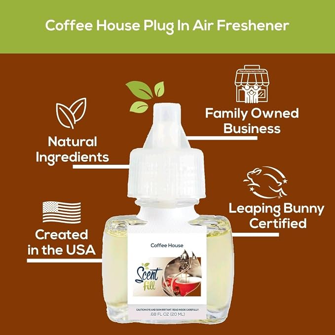 Coffee House Plug in Air Freshener, Scented Oil Refills, 2 Refills + Diffuser, alternate product view 3