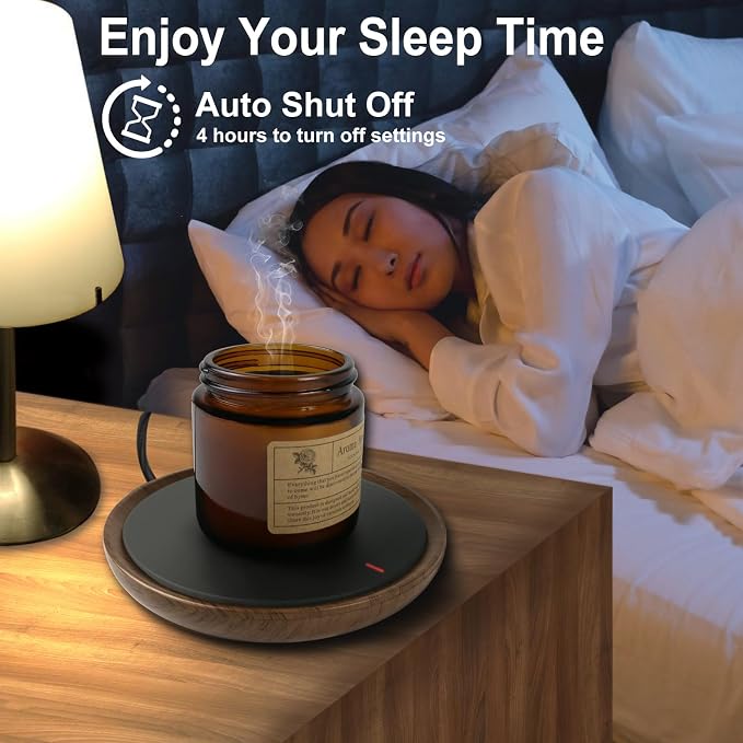 Coffee Mug Warmer, Candle Warmer Plate Wood Grain Style, Wax Melt Warmer for Scented Wax, Electric Coffee Warmer for Desk