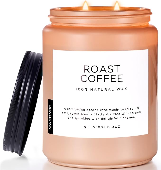 Coffee Scented Candles for Home, 19.4oz Soy Candles made from natural materials, 110 Hours Long Lasting Slow Burn, product