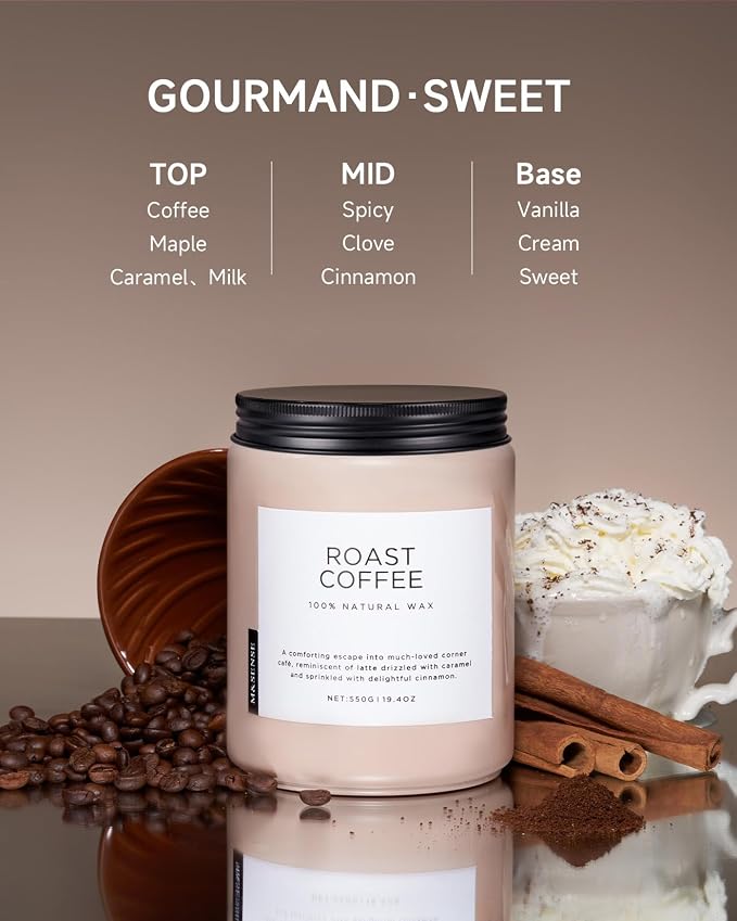 Coffee Scented Candles for Home, 19.4oz Soy Candles made from natural materials, 110 Hours Long Lasting Slow Burn, alternate