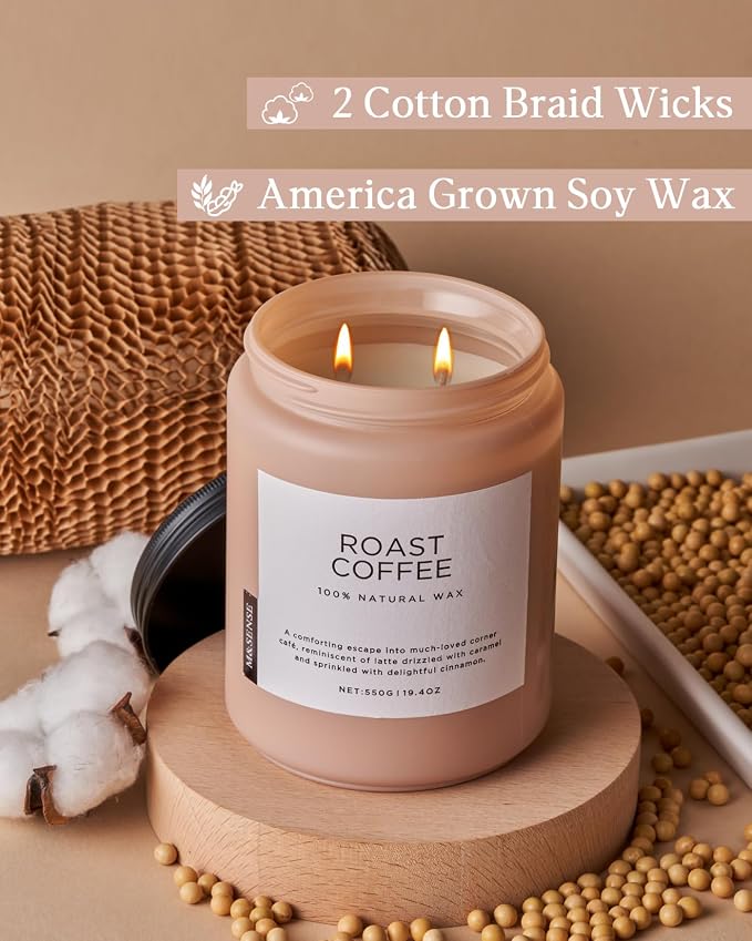Coffee Scented Candles for Home, 19.4oz Soy Candles made from natural materials, 110 Hours Long Lasting Slow Burn, alternate