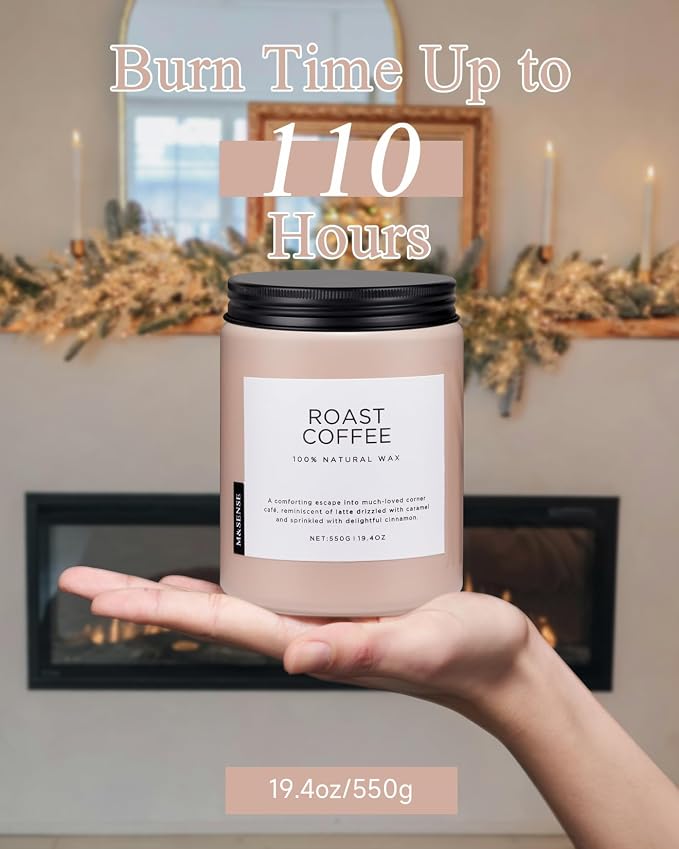 Coffee Scented Candles for Home, 19.4oz Soy Candles made from natural materials, 110 Hours Long Lasting Slow Burn, alternate