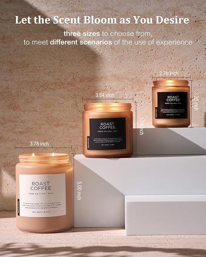 Coffee Scented Candles for Home, 19.4oz Soy Candles made from natural materials, 110 Hours Long Lasting Slow Burn, alternate