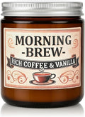 Coffee Soy Candle - Coffee Scented Candles for Home, Candles Gifts for Women, 8oz Amber Jar + Silvery Lid, 40+ Hours Burn