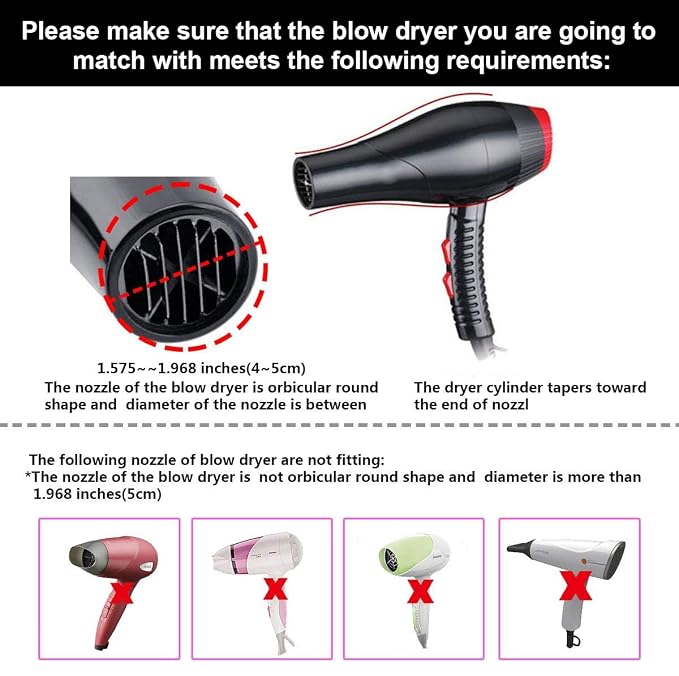 Collapsible Hair Dryer Diffuser - Travel and Easy Storage - Diffuser Attachment Fit Most Hair Dryers with Nozzle Diameter