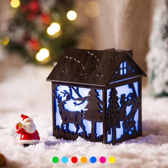 Colorful Cool Mini Humidifier, Cabin styling with Christmas theme,USB Personal Desktop Humidifier 2 Mist Modes, product image