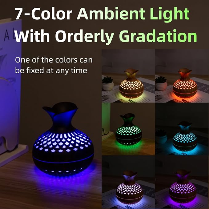 Colorful Cool Mini Humidifier, Flower Shape USB Personal Desktop Humidifier for Car, Office Room, Bedroom,etc., alternate