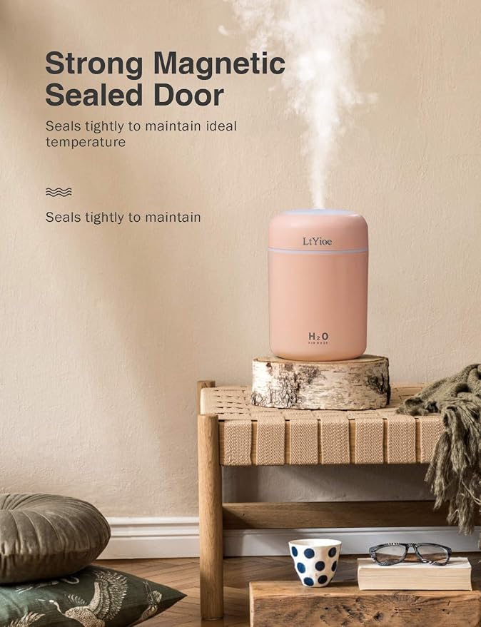 Colorful Cool Mini Humidifier, USB Personal Desktop Humidifier for Car, Office Room, Bedroom,etc., alternate product view 3