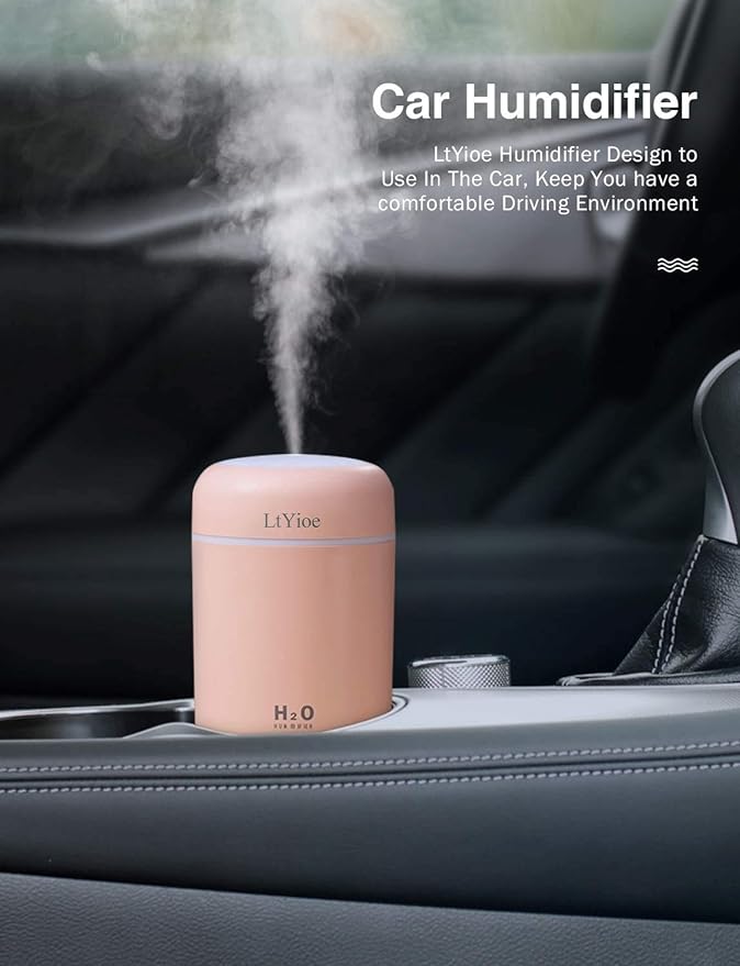 Colorful Cool Mini Humidifier, USB Personal Desktop Humidifier for Car, Office Room, Bedroom,etc., alternate product view 4
