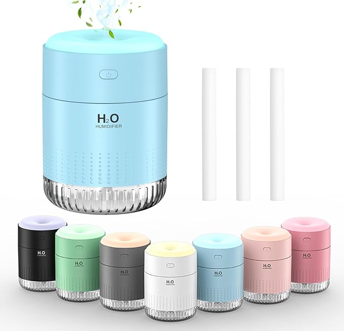 Colorful Mini Humidifier, USB Rechargeable Humidifier, small humidifier, 4 Modes Super Quiet, product image