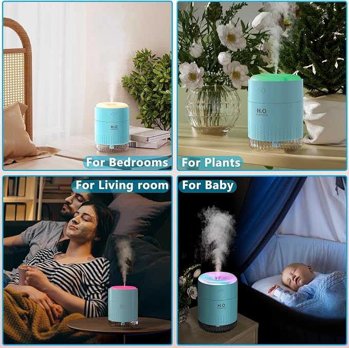 Colorful Mini Humidifier, USB Rechargeable Humidifier, small humidifier, 4 Modes Super Quiet, alternate product view 6