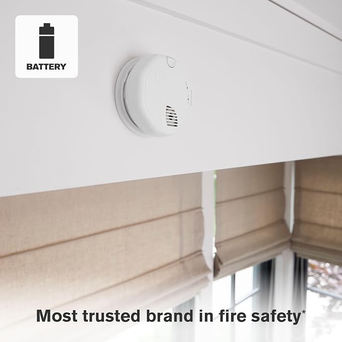 Combination Smoke & Carbon Monoxide Alarm, Battery Operated Detector with Test & Silence Button, SMCO100, 1-Pack,White