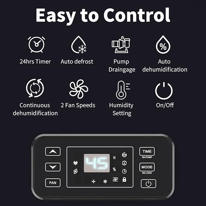 Commercial Dehumidifiers with Pump, 200 Pints Industrial Dehumidifier for Crawl Spaces, alternate product view 3