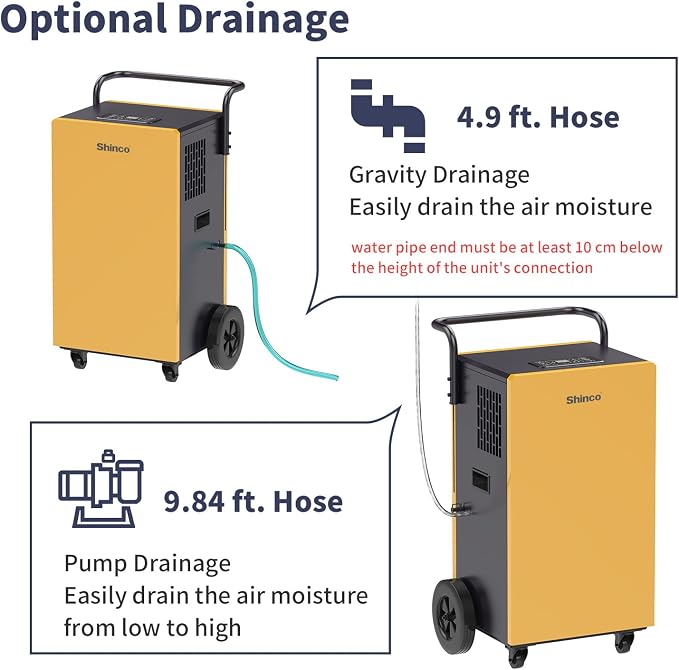 Commercial Dehumidifiers with Pump, 200 Pints Industrial Dehumidifier for Crawl Spaces, alternate product view 4