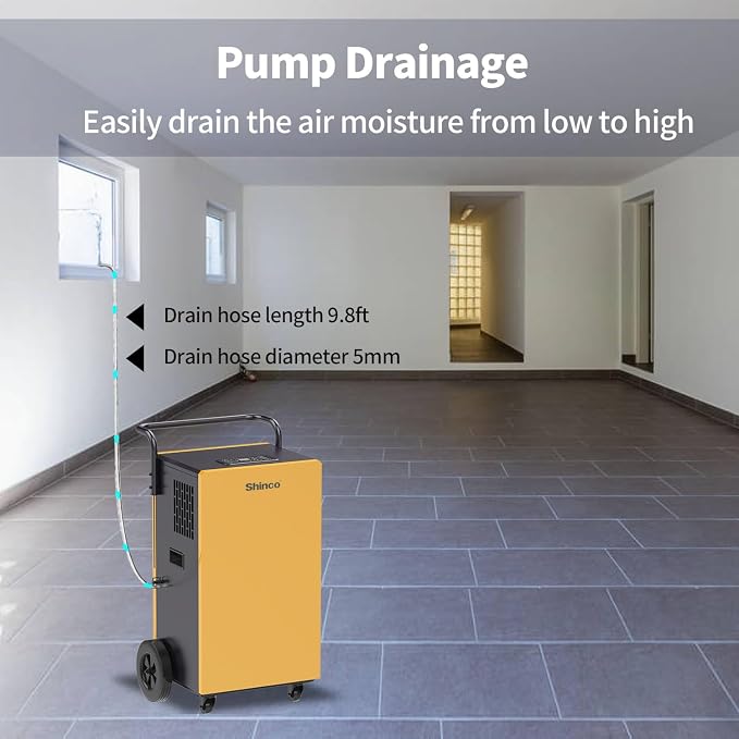 Commercial Dehumidifiers with Pump, 200 Pints Industrial Dehumidifier for Crawl Spaces, alternate product view 6