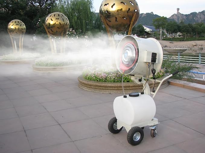 Commercial Outdoor Mist Cooling Fan - Ideal for Stores, Carnivals, Stadiums, Yards - 55L Water Tank, 12-Hour, alternate view