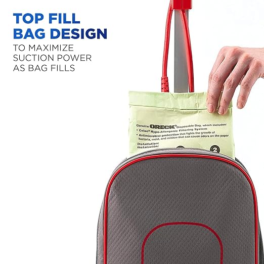 Commercial Professional Vacuum Cleaner, Bagged Upright Vac for Carpets and Hard Floor, Lightweight, Dual Speed Settings