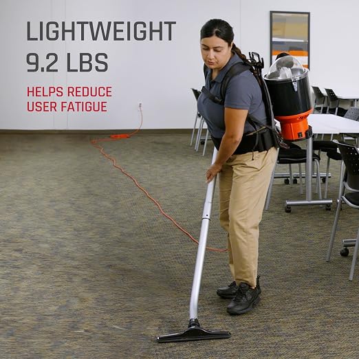Commercial Shoulder Vac Pro Backpack Bagged Vacuum Cleaner, with HEPA Media Filter, Lightweight with Extra Long Cord