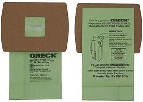Commercial Super Compact Canister Vacuum Cleaner Bags, Pack of 12, Advanced Filtration, Disposable, Vacuum Cleaner Bags for