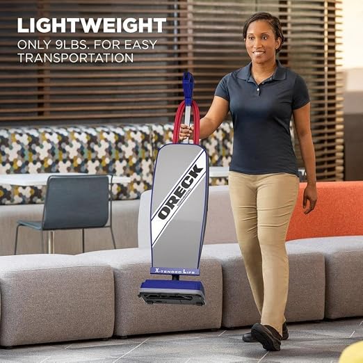 Commercial XL Vacuum Cleaner, Bagged Upright Vac for Carpets and Hard Floor, Lightweight, Automatic Height Adjust, High-Speed