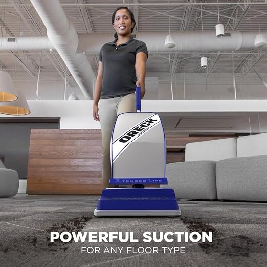 Commercial XL Vacuum Cleaner, Bagged Upright Vac for Carpets and Hard Floor, Lightweight, Automatic Height Adjust, High-Speed