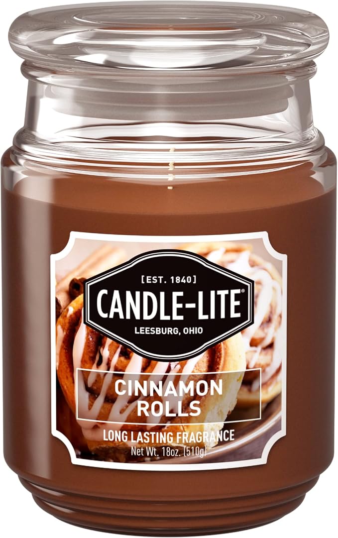Company Scented Candles, Cinnamon Rolls Fragrance, One 18 oz. Single-Wick Aromatherapy Candle with 110 Hours of, product