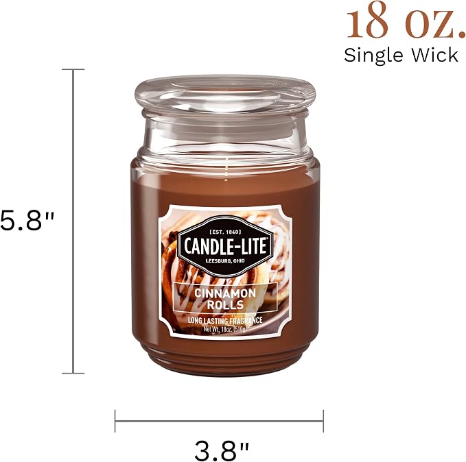 Company Scented Candles, Cinnamon Rolls Fragrance, One 18 oz. Single-Wick Aromatherapy Candle with 110 Hours of, alternate