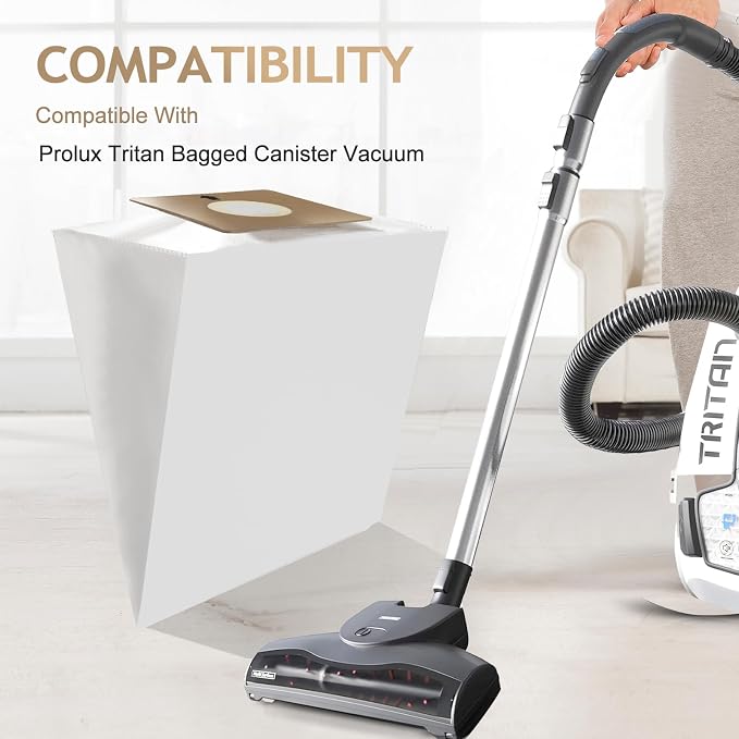 Compatible Replacement for Tritan Vacuum Bags,12 Pack HEPA Disposable Bags Made To Fit For Tritan Bagged