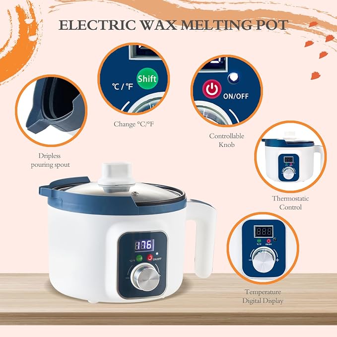 Complete Candle Making Kit with Wax Melting Pot Temperature Controlled, Wax Making Kit for Candles with Digital, alternate