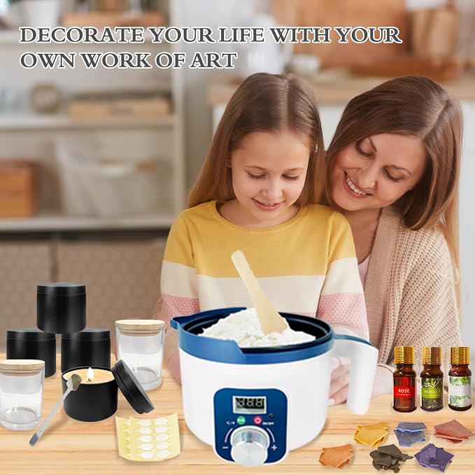 Complete Candle Making Kit with Wax Melting Pot Temperature Controlled, Wax Making Kit for Candles with Digital, alternate