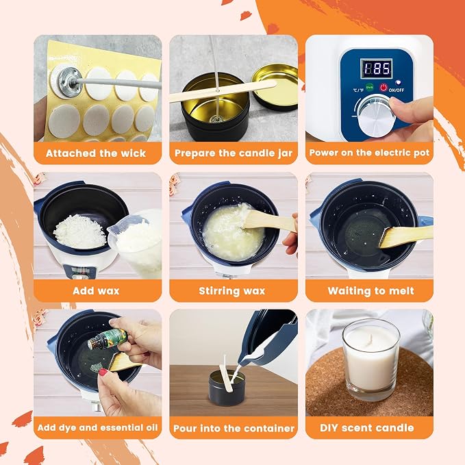 Complete Candle Making Kit with Wax Melting Pot Temperature Controlled, Wax Making Kit for Candles with Digital, alternate