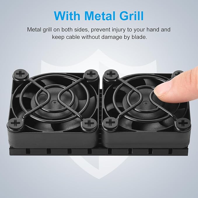 Computer Fan USB 40mm Dual Row 2 in 1 USB PC Fans with 3 Adjustable Speeds 6500RPM Electronics USB Cooling Fan with Black