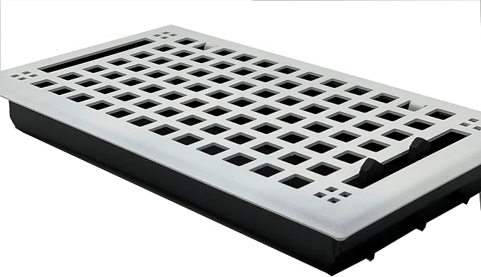 Contemporary Artisan Style Vent Cover, Solid Cast Steel Interior, Controls Air Flow, 6 x 10 inches (Overall, alternate view 4