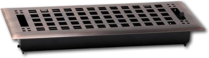 Contemporary Artisan Style Vent Cover, Solid Cast Steel Interior, Controls Air Flow, 4 x 12 inches (Overall, alternate view 4