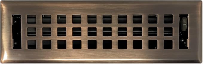 Contemporary Artisan Style Vent Cover, Solid Cast Steel Interior, Controls Air Flow, 2 x 10 inches (Overall