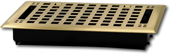 Contemporary Artisan Style Vent Cover, Solid Cast Steel Interior, Controls Air Flow, 4 x 14 inches (Overall, alternate view 4