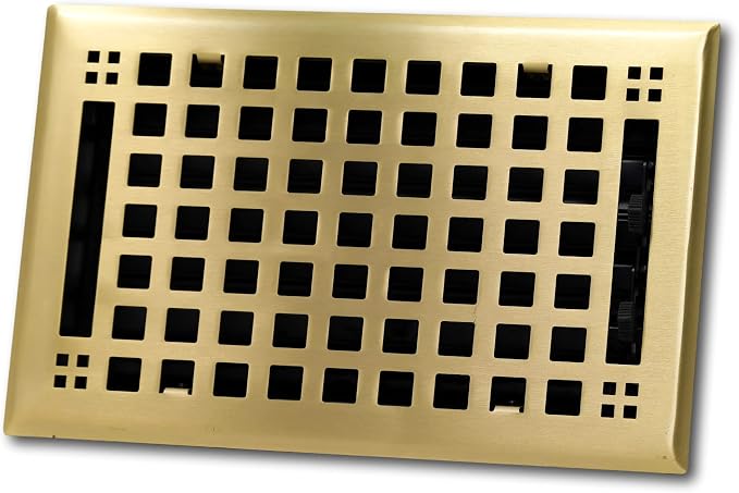 Contemporary Artisan Style Vent Cover, Solid Cast Steel Interior, Controls Air Flow, 2 x 12 inches (Overall, alternate view 4