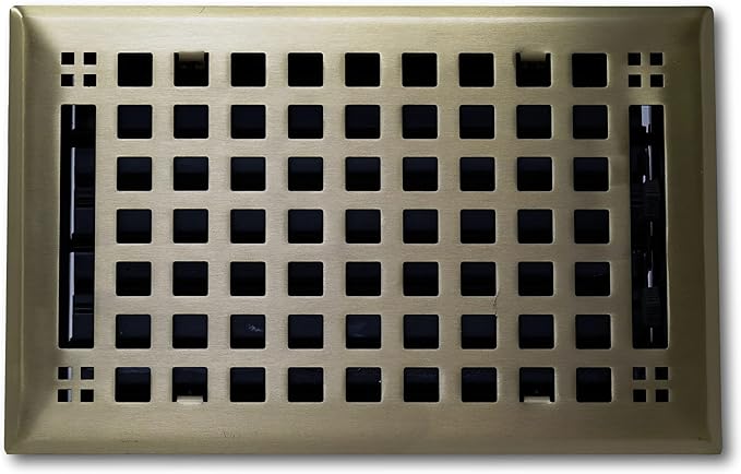 Contemporary Artisan Style Vent Cover, Solid Cast Steel Interior, Controls Air Flow, 4 x 12 inches (Overall