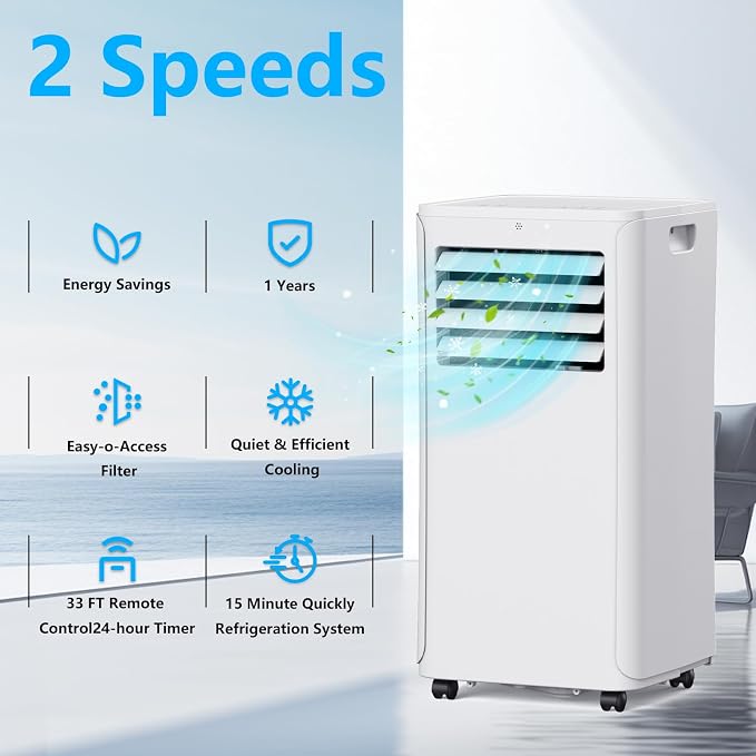 Cooblus Portable Air Conditioners up to 550 Sq.Ft,12000BTU Portable Ac with Remote Control,Air Conditioner for