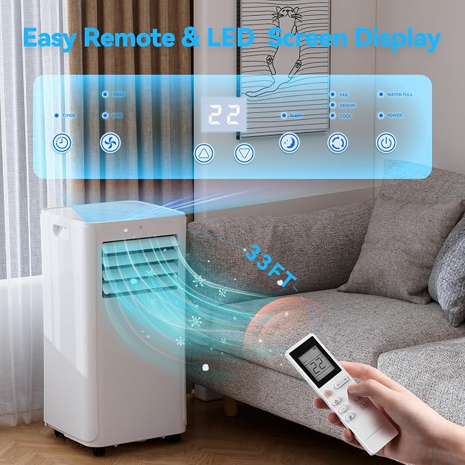 Cooblus Portable Air Conditioners up to 550 Sq.Ft,12000BTU Portable Ac with Remote Control,Air Conditioner for